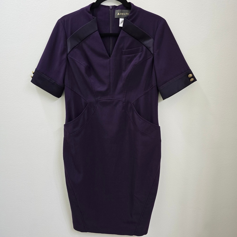Zac Posen Plum‎ Sheath Dress Women’s Petite 6 Purple Career Midi Professional